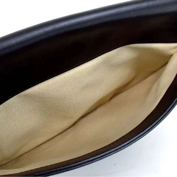 JIMMY CHOO EUC Authentic Leather Clutch Bag Slide Bar Closure - Picture 6 of 8